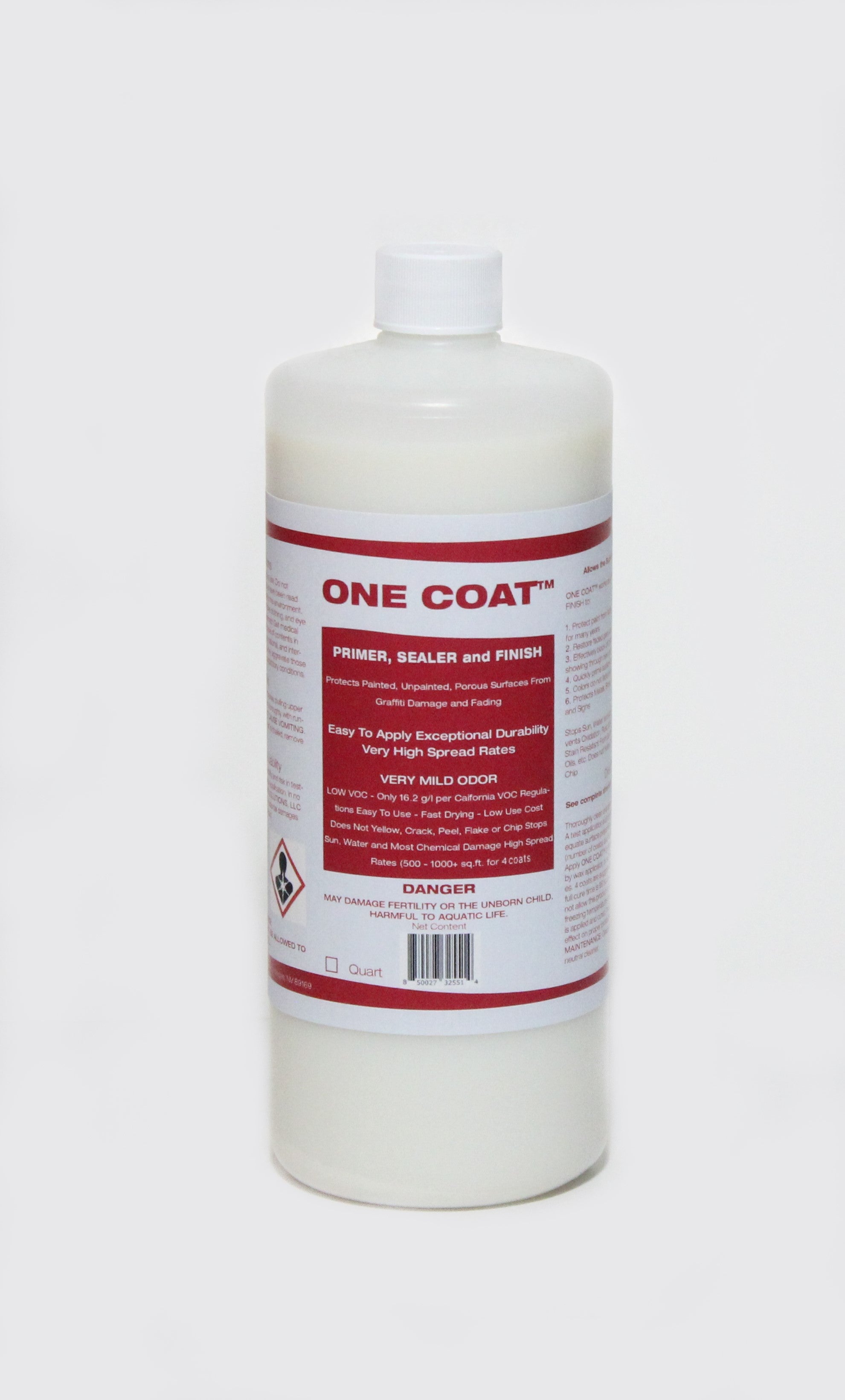 ONE COAT™ Water Based Primer/Sealer/Finish (multi-surface primer/sealer, or use before ND Graffiti Shield™) - NEW DIMENSIONS SOLUTIONS, LLC